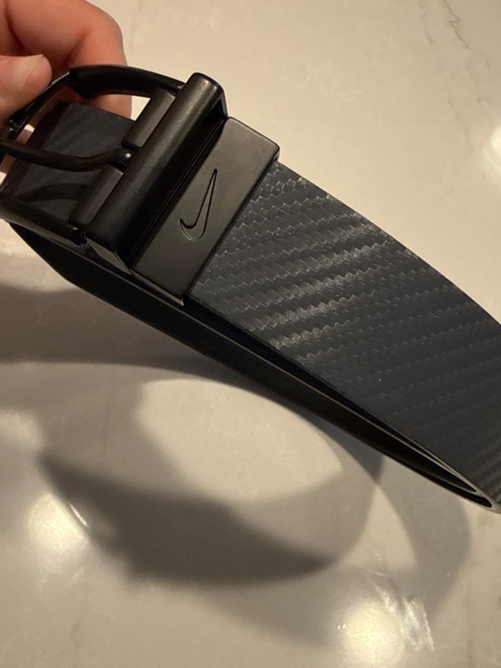 Nike Men’s Anthracite Carbon-Texture Adjustable Belt
